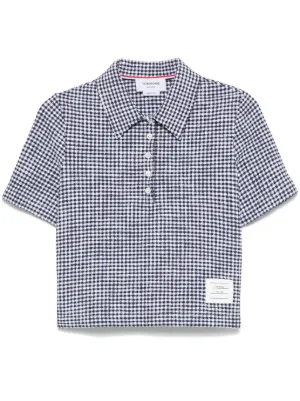 Tシャツ・カットソー THOM BROWNE Woman Polo Shirt Blue FKP053A415 415 Thom Browne Polo shirt - Dark Blue - Women | FJP014A00050415