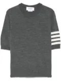 Thom Browne 4 Bar Stripes fine-knit T-shirt - Grey