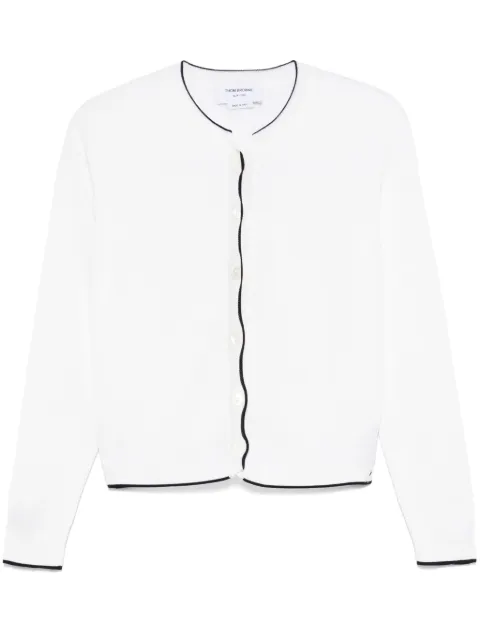 Thom Browne 4 Bar Stripes textured cardigan