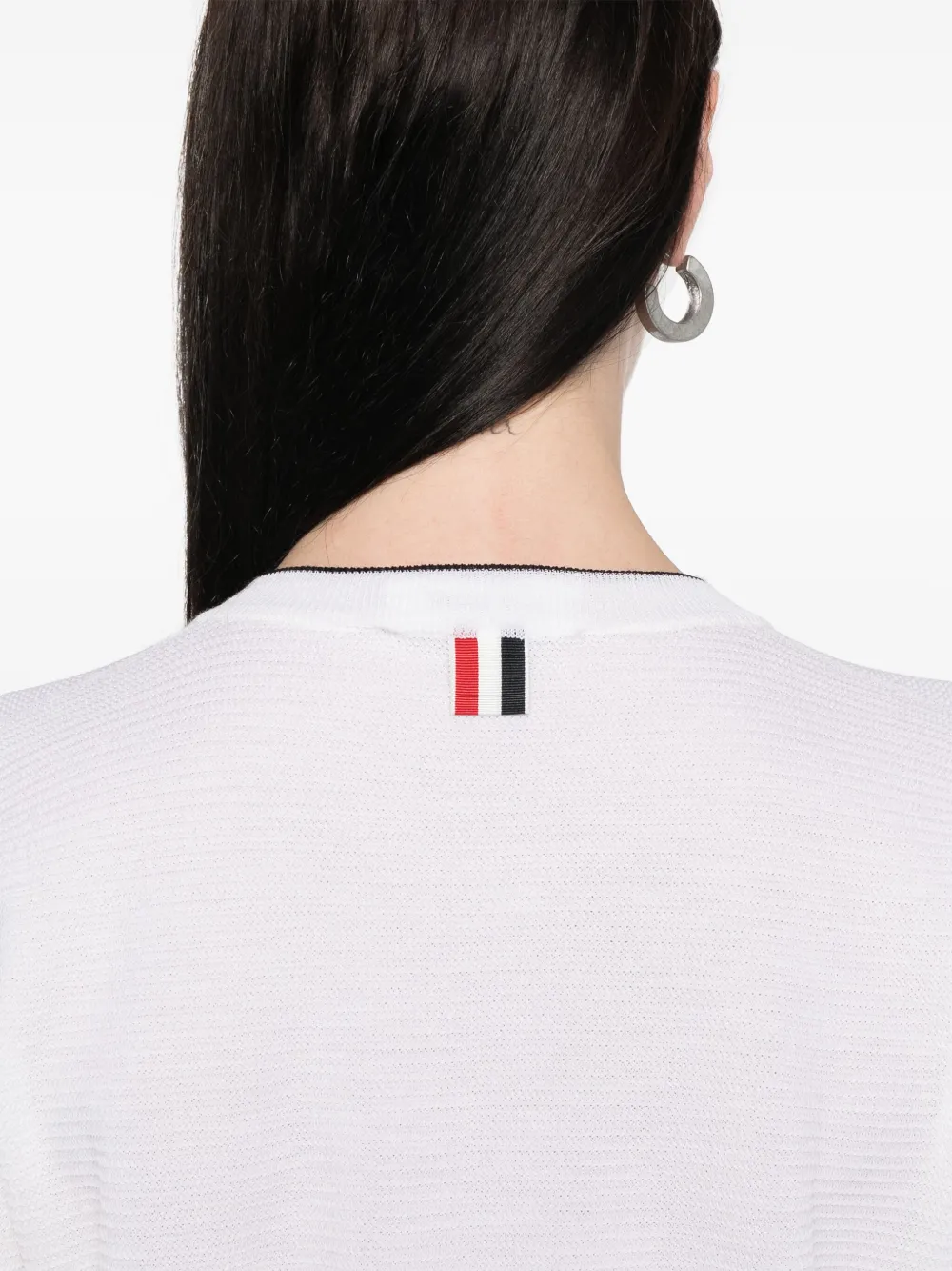 Thom Browne 4 Bar Stripes vest met textuur Wit