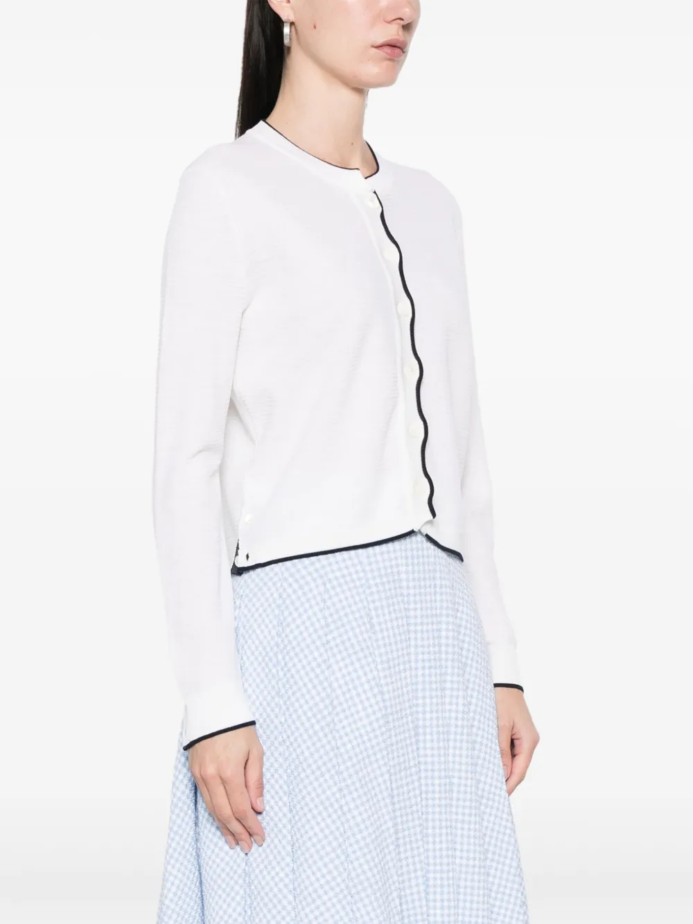 Thom Browne 4 Bar Stripes vest met textuur Wit