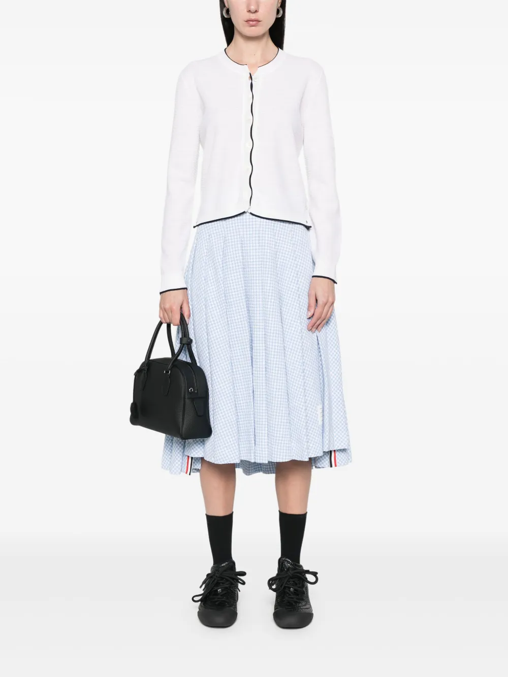 Thom Browne 4 Bar Stripes vest met textuur Wit