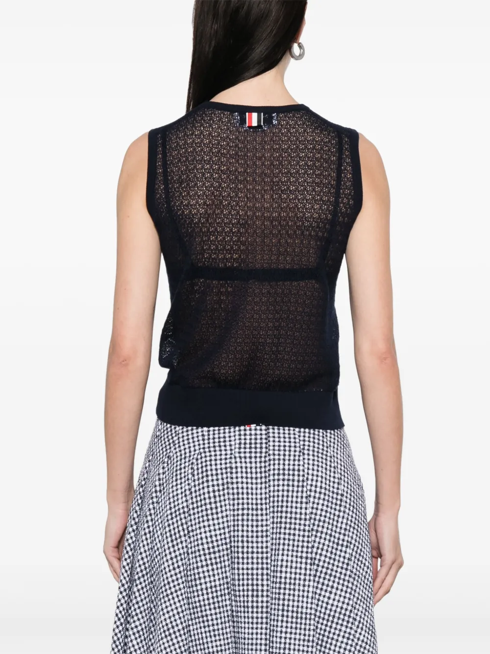 Thom Browne Top met gestrikte hals Blauw
