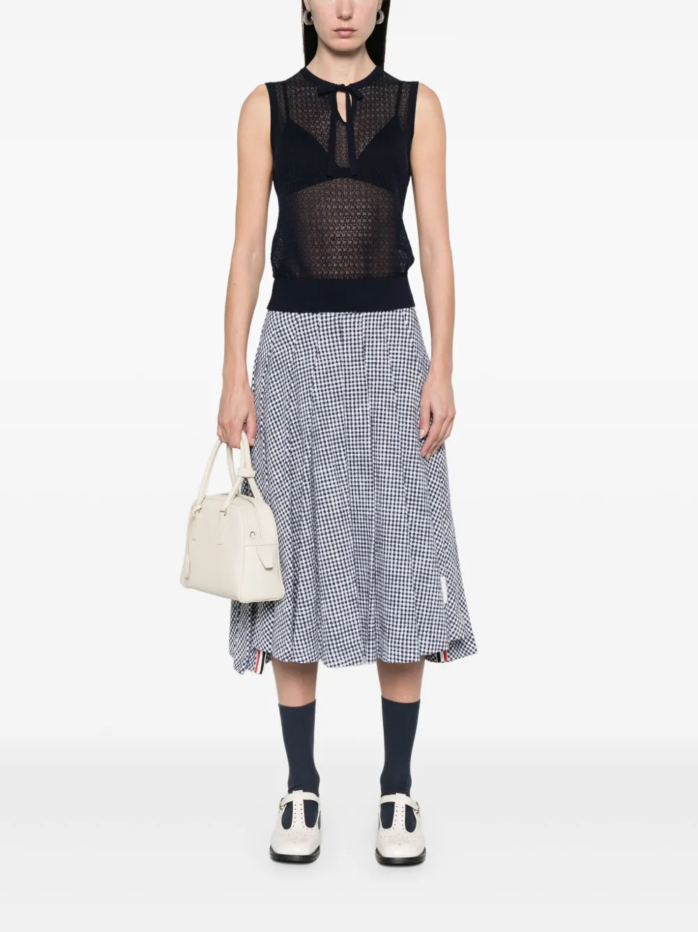 Thom Browne Top met gestrikte hals Blauw