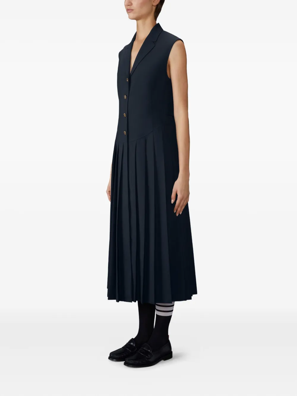 Thom Browne Geplooide jurk Blauw