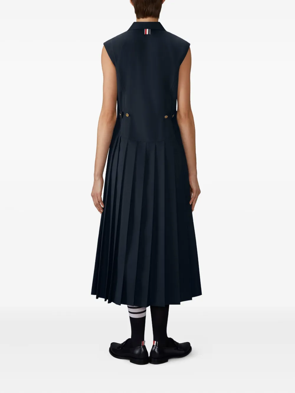 Thom Browne Geplooide jurk Blauw