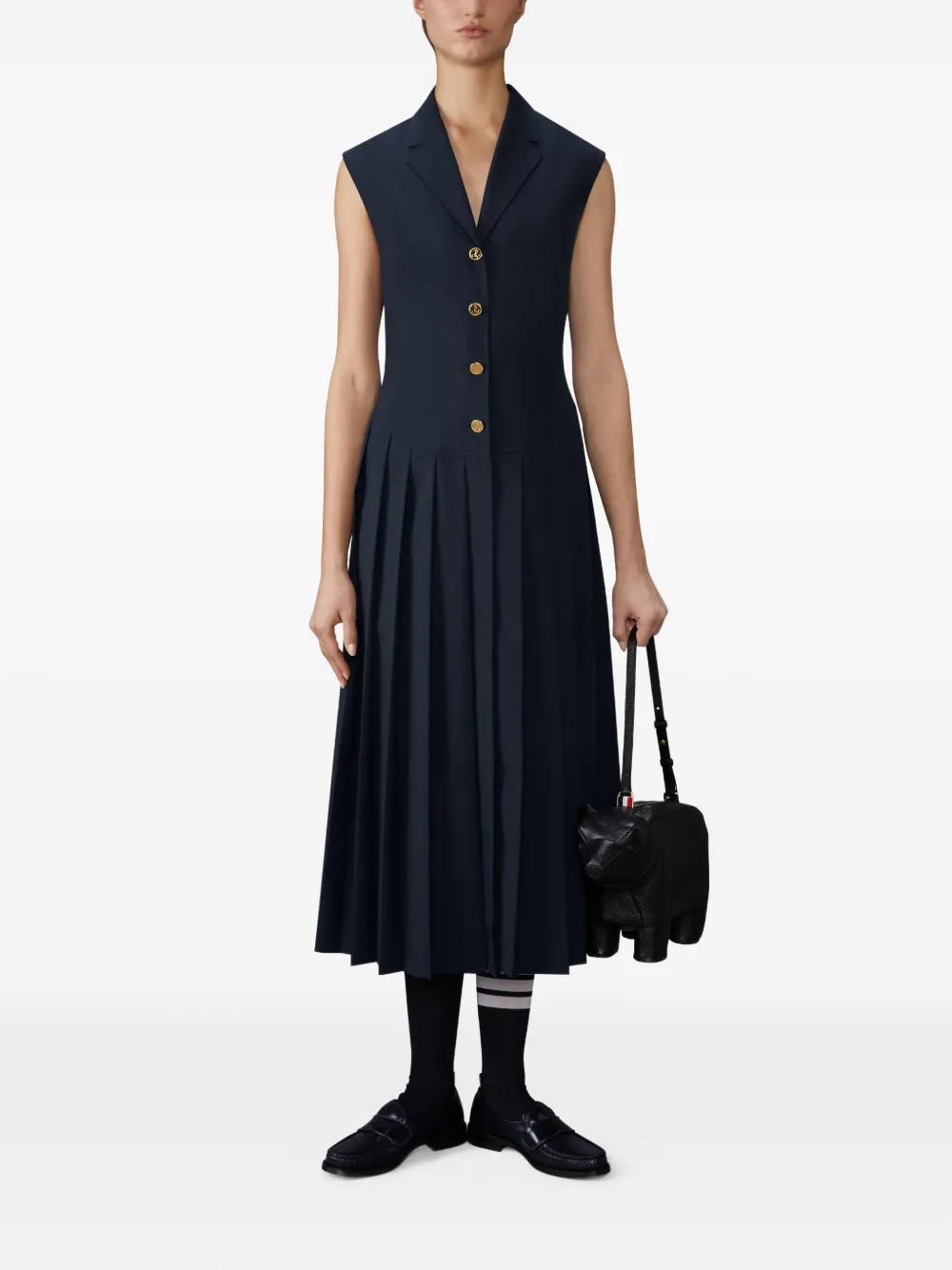 Thom Browne Geplooide jurk Blauw