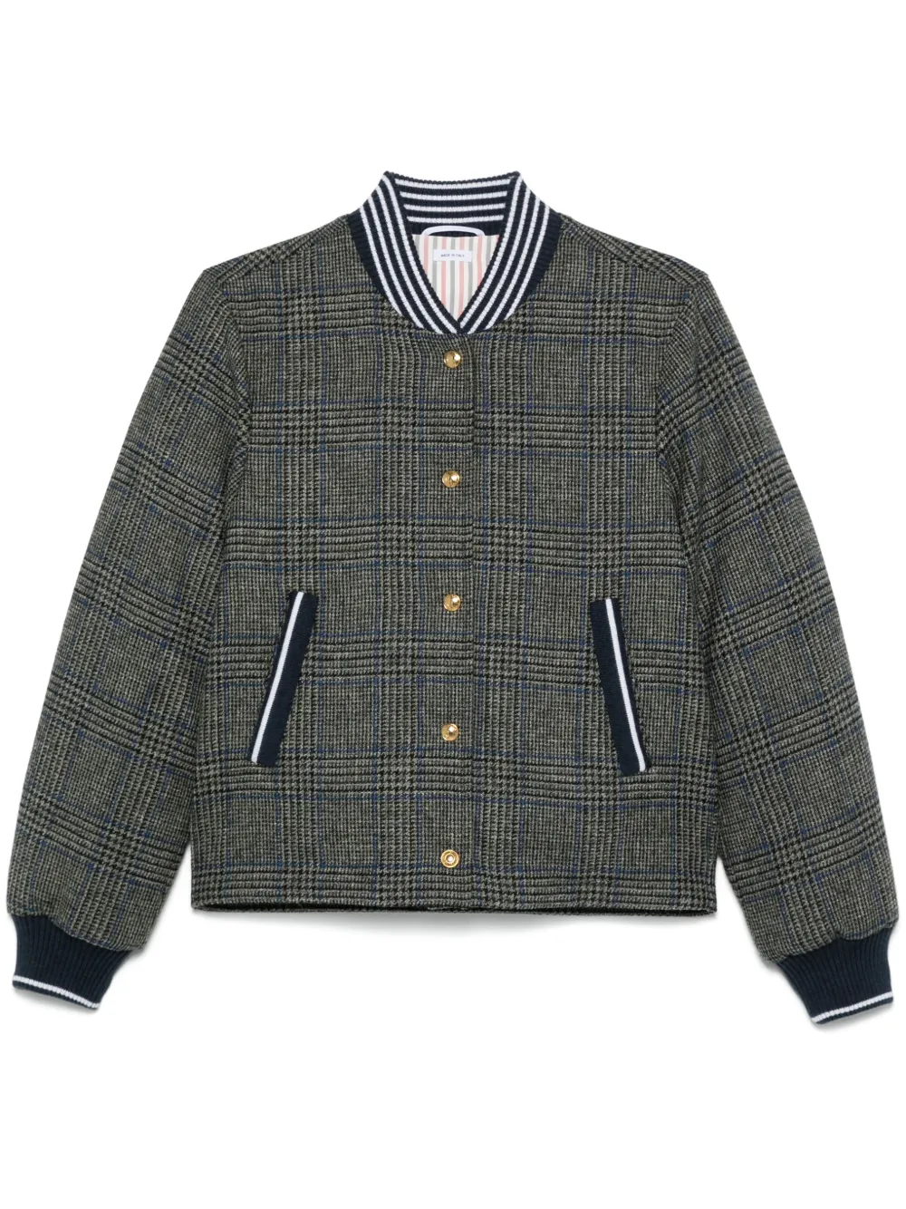 Thom Browne Prince of Wales Hunting tweed bomberjack Grijs