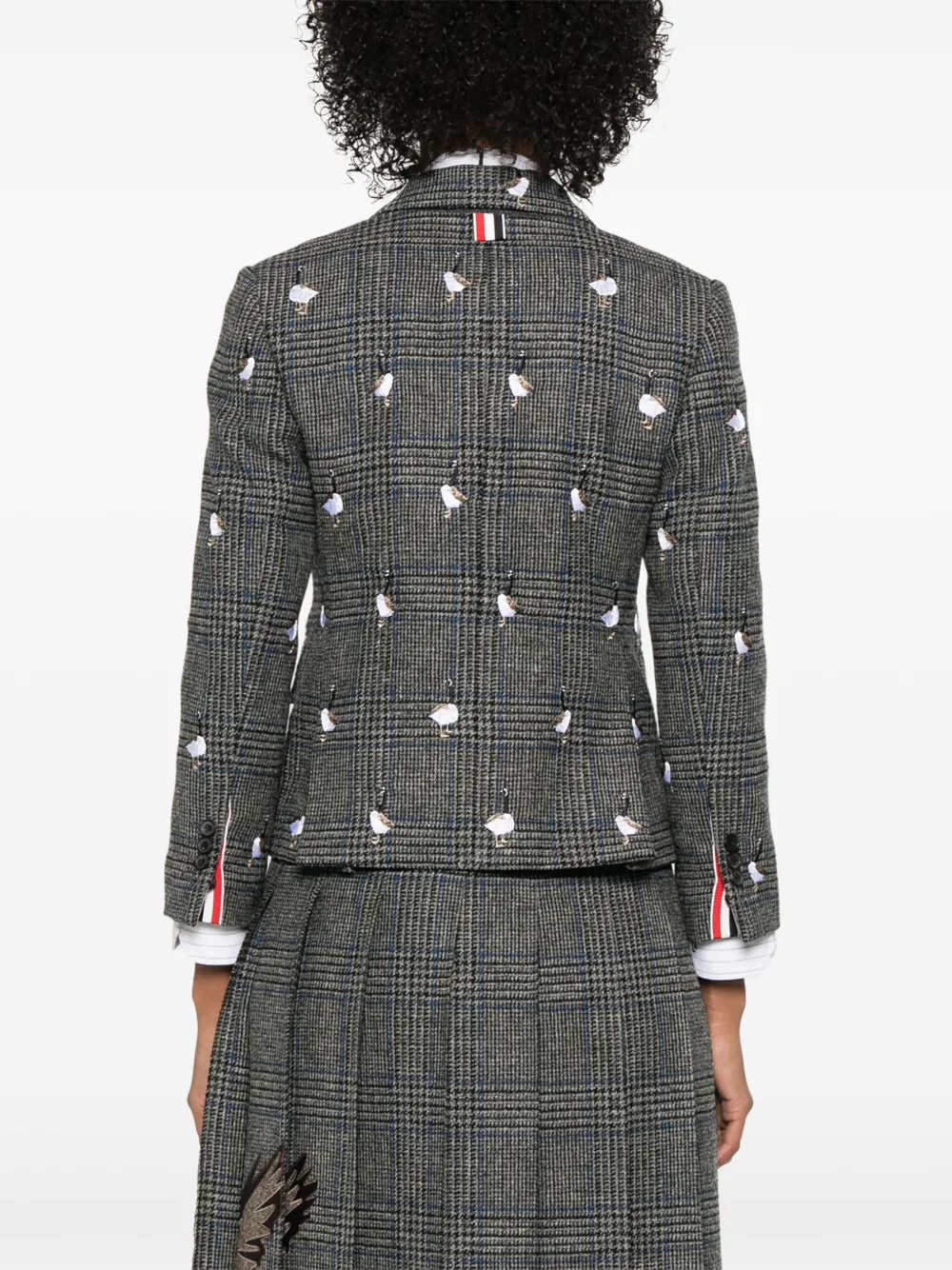 Thom Browne Prince of Wales Hunting tweed blazer Grijs