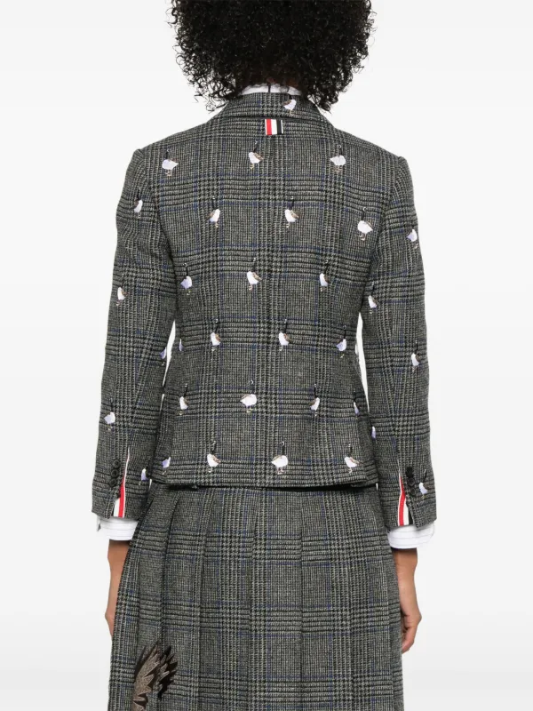 Thom Browne チェック Hunting ツイードジャケット | グレー | FARFETCH JP