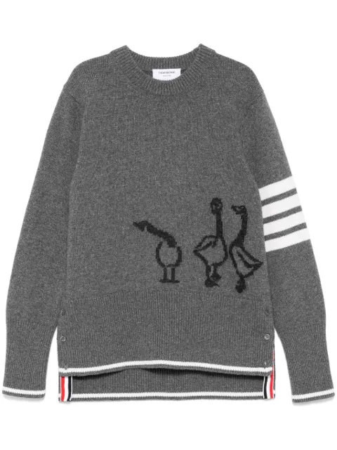 Thom Browne Geese-intarsia crewneck sweater