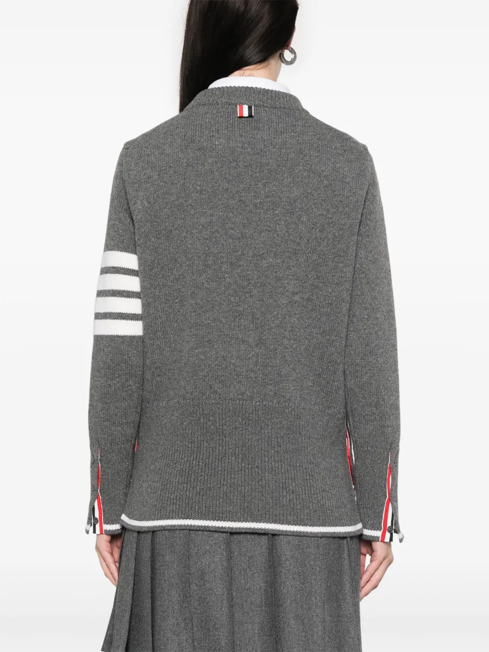 Thom Browne Trui met ronde hals en ganzen intarsia Grijs