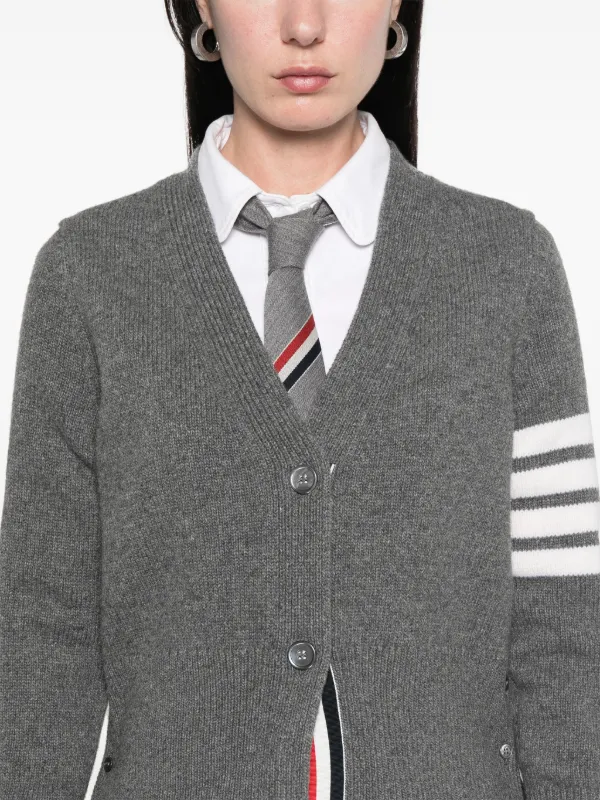 Thom Browne 4BAR ストライプ カーディガン | グレー | FARFETCH JP
