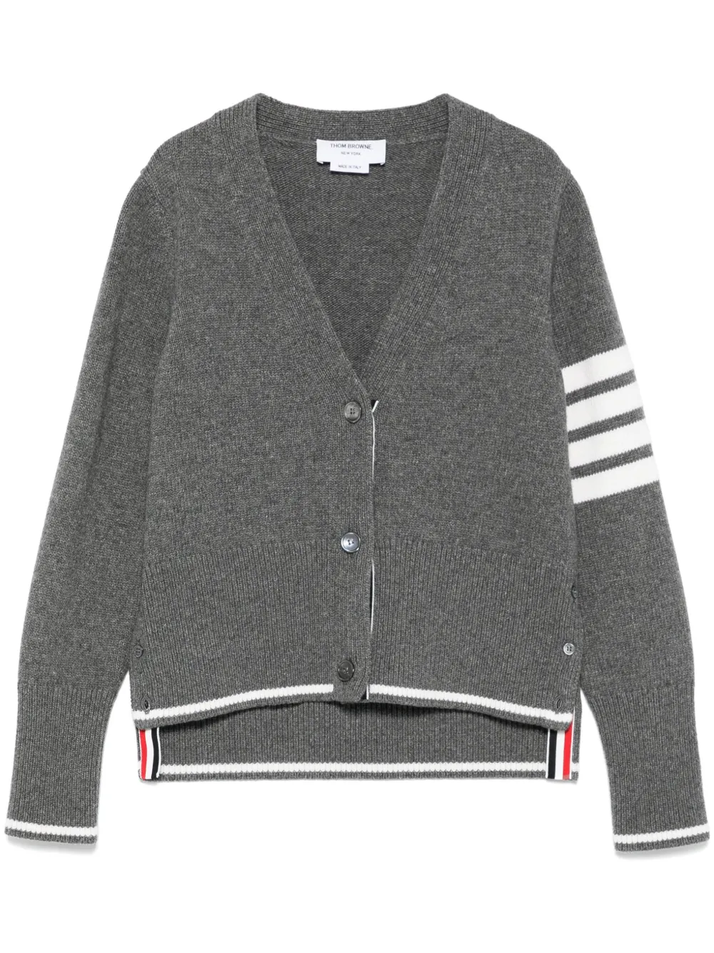 Thom Browne Vest met 4 strepen en ganzen intarsia Grijs