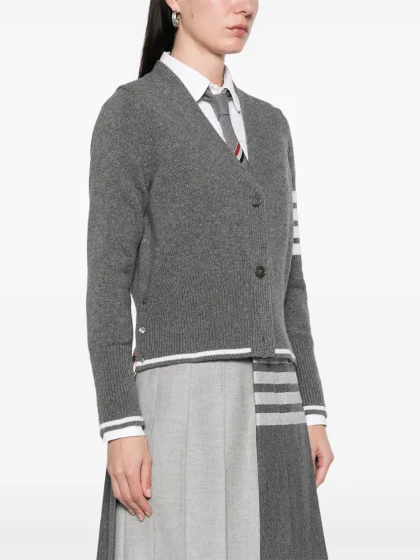 Thom Browne 4BAR ストライプ カーディガン | グレー | FARFETCH JP
