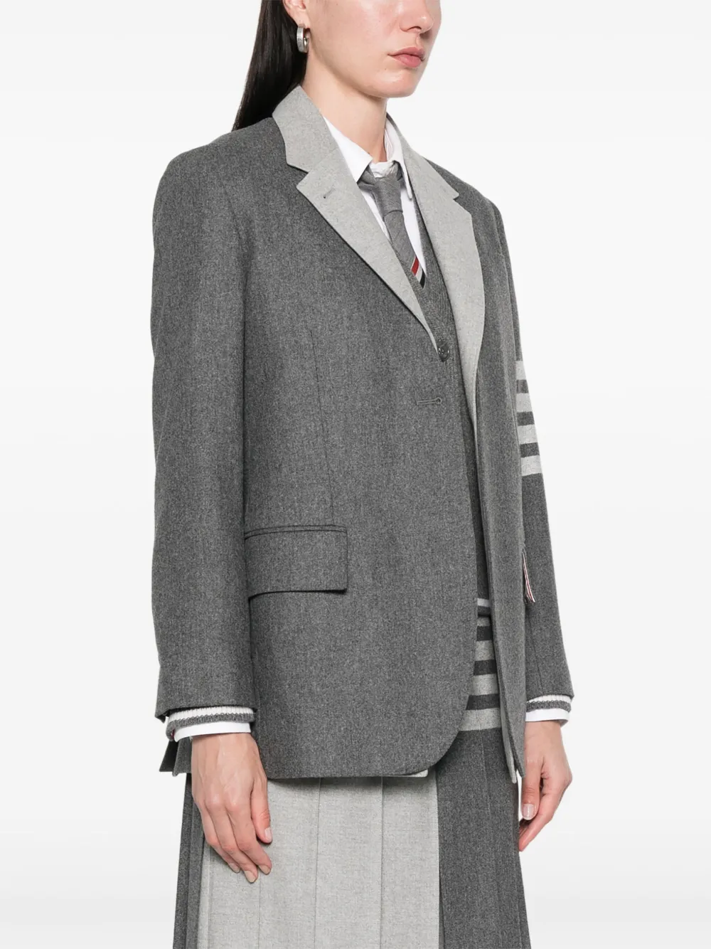 Thom Browne Flanellen blazer Grijs