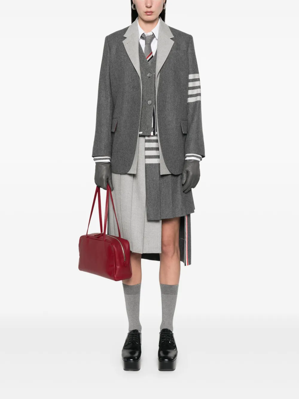 Thom Browne Flanellen blazer Grijs