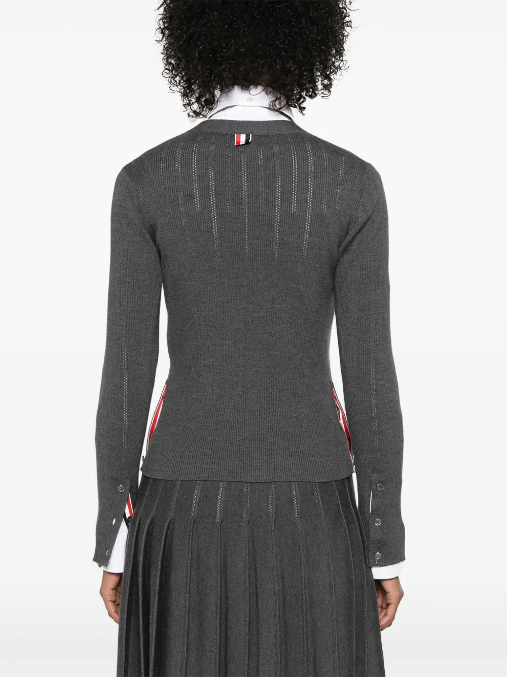 Thom Browne Pointelle ribgebreid vest Grijs