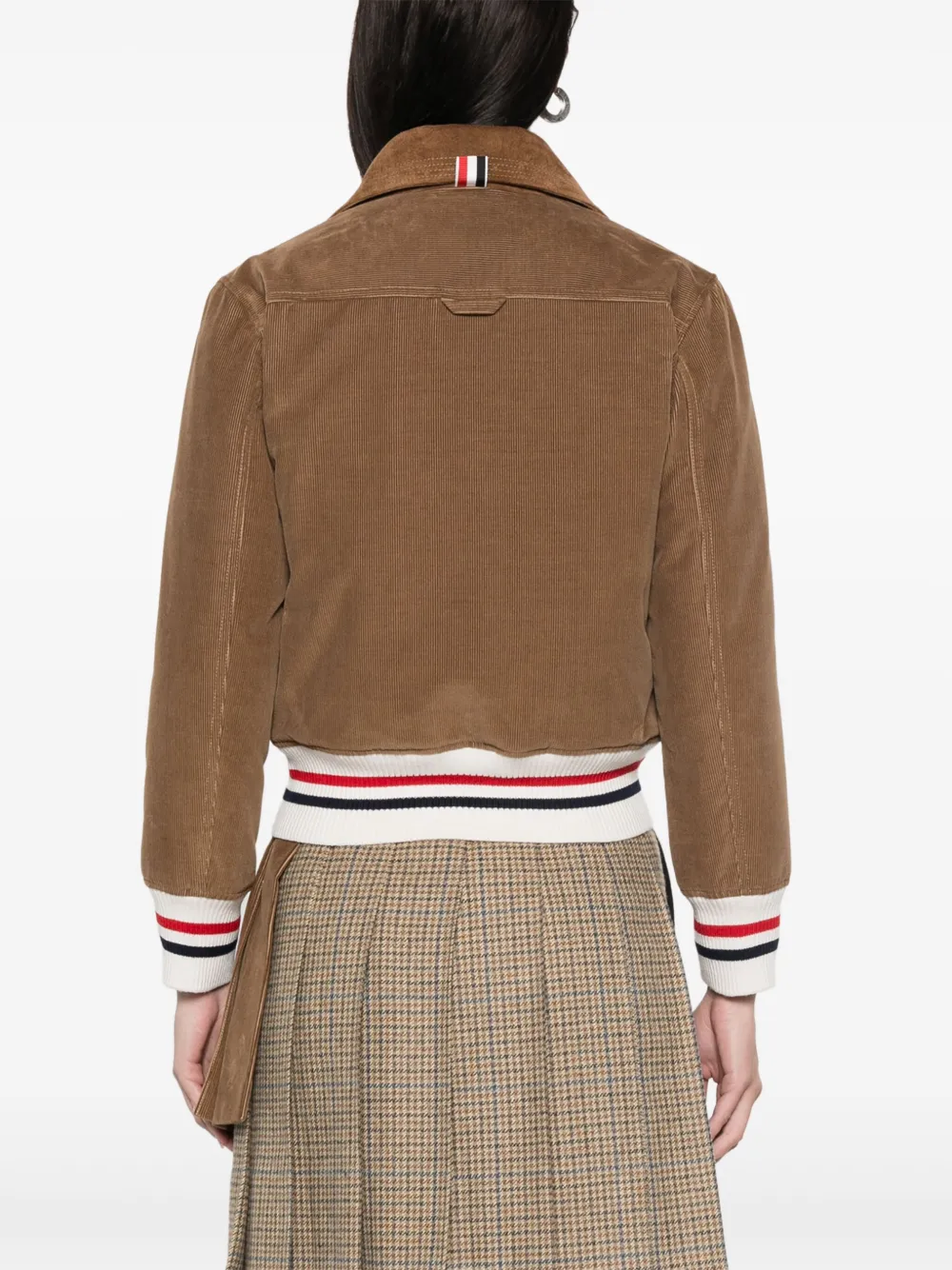 Thom Browne Ribfluwelen bomberjack Bruin