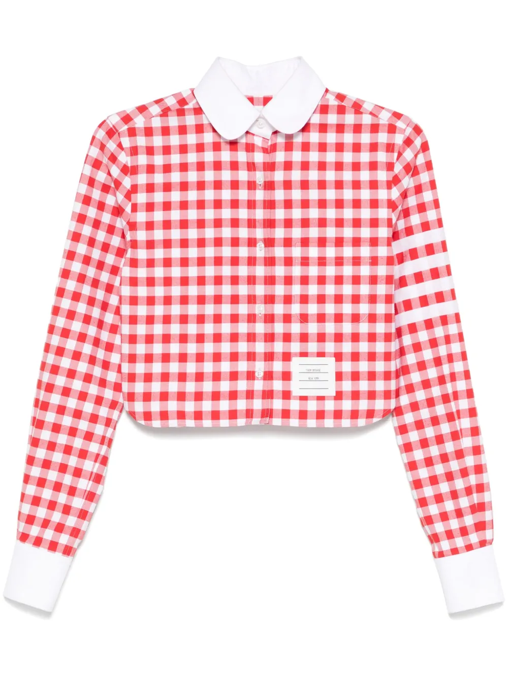 Thom Browne 4 Bar Stripes blouse met gingham ruit Rood