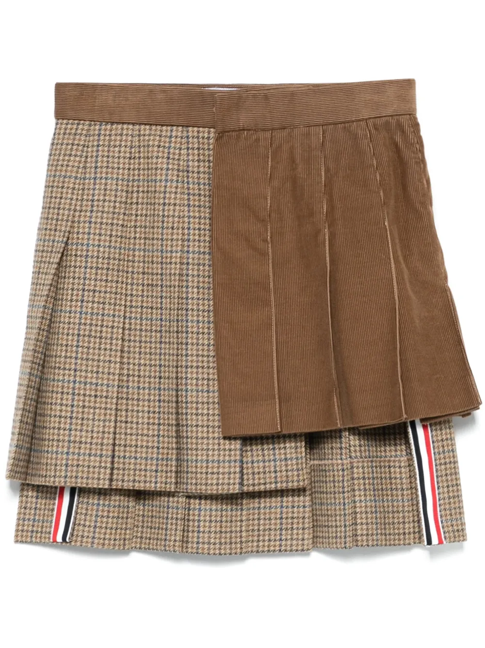 Thom Browne Ginclub geruite Cheviot tweed mini-rok Bruin