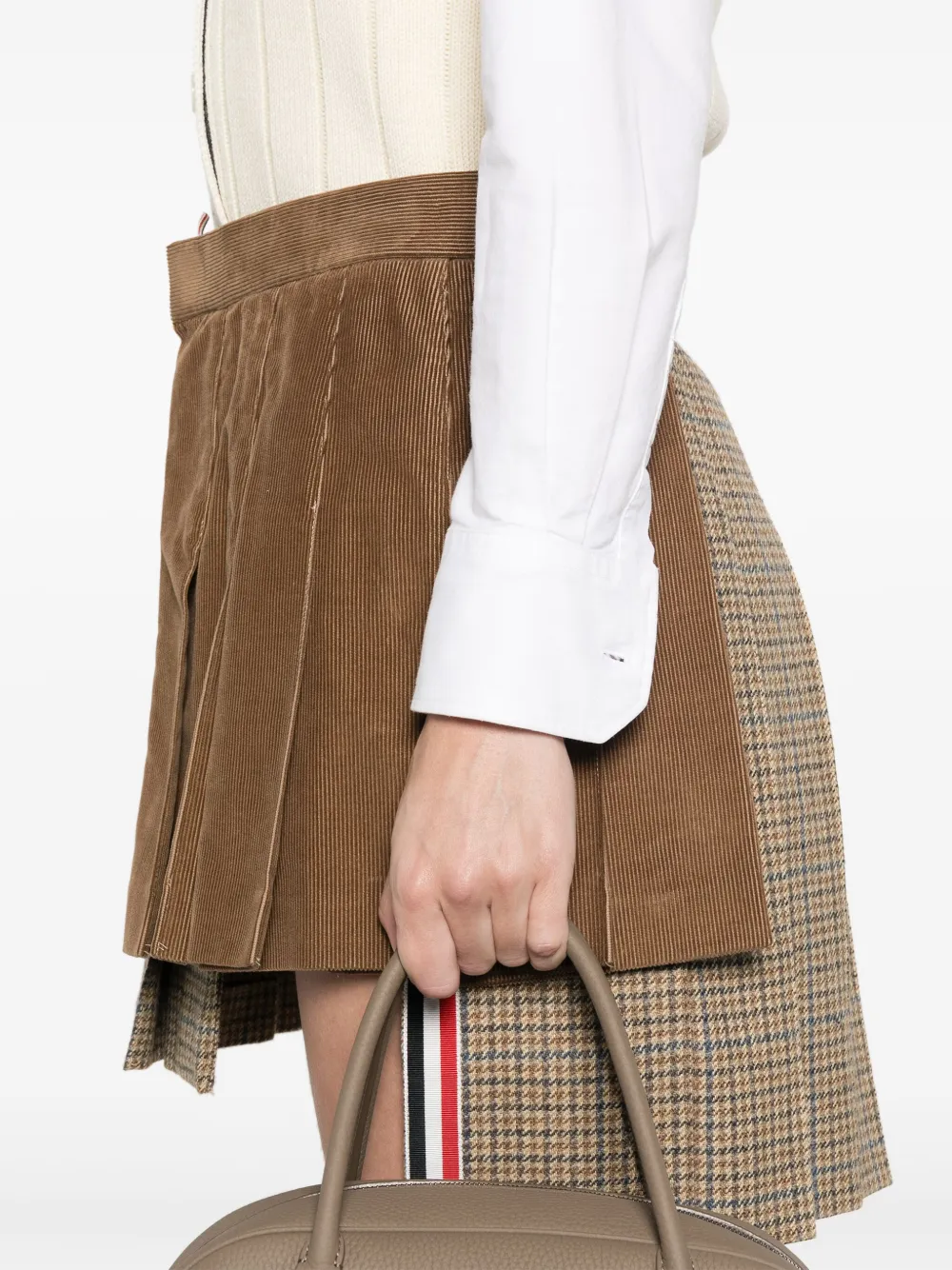 Thom Browne Ginclub geruite Cheviot tweed mini-rok Bruin