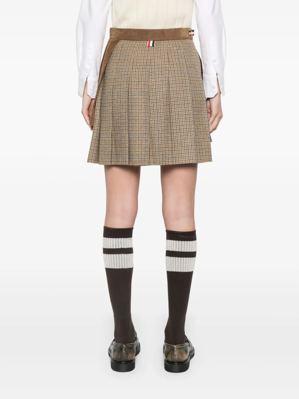 Thom Browne Ginclub geruite Cheviot tweed mini-rok Bruin