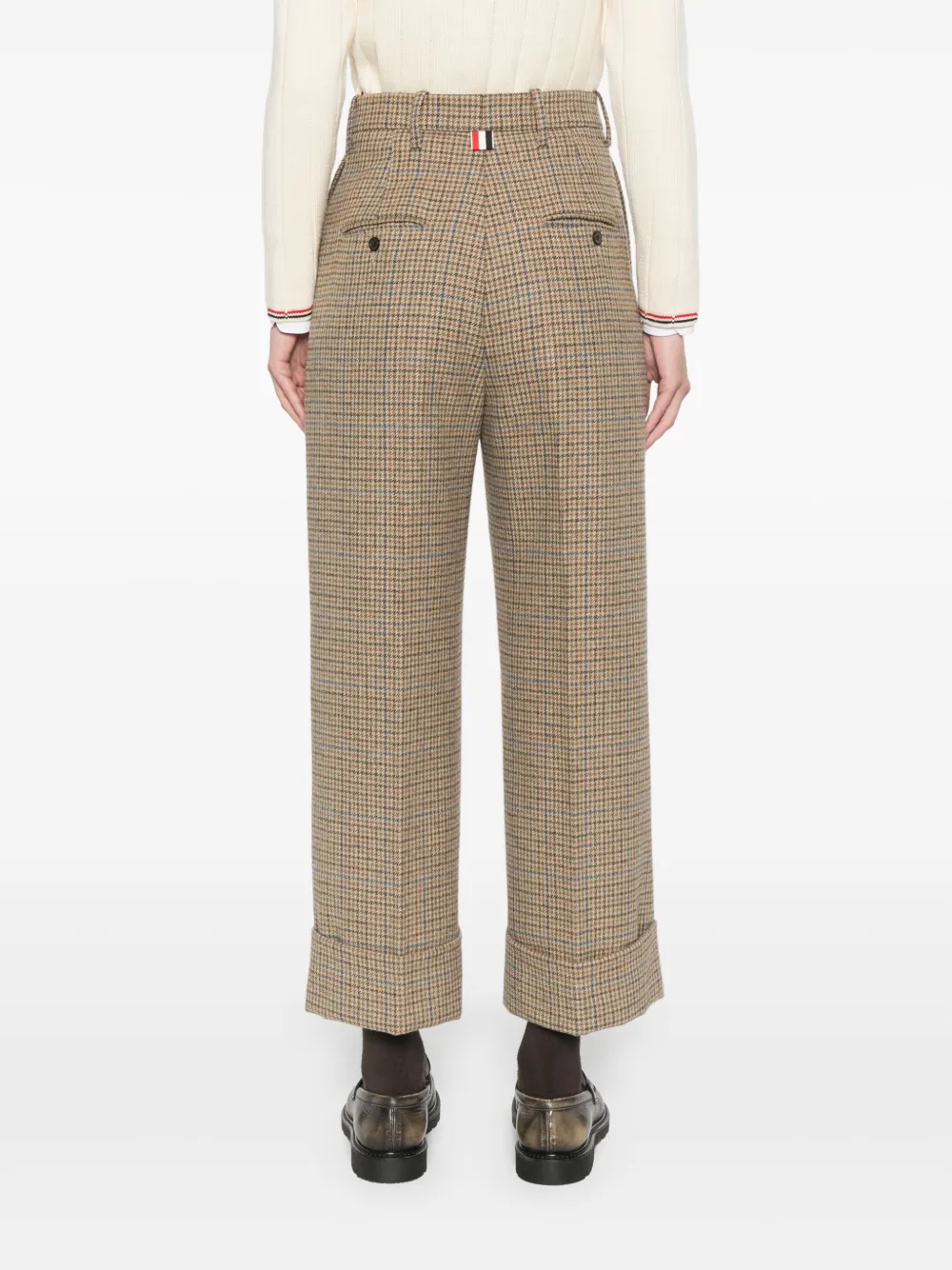 Thom Browne Ginclub geruite Cheviot tweed broek Bruin