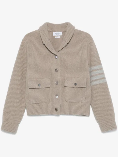 Thom Browne 4 Bar Stripes tuck ribbed bomber jacket