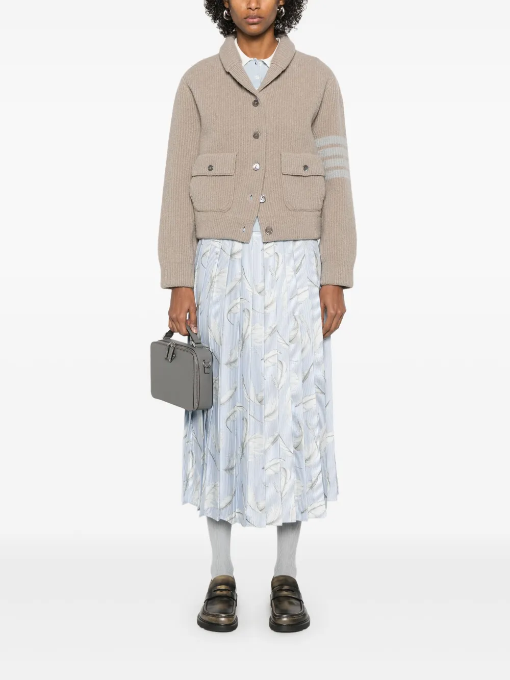 Thom Browne 4 Bar Stripes tuck ribbed bomber jacket | Varsity Jackets | Image 2