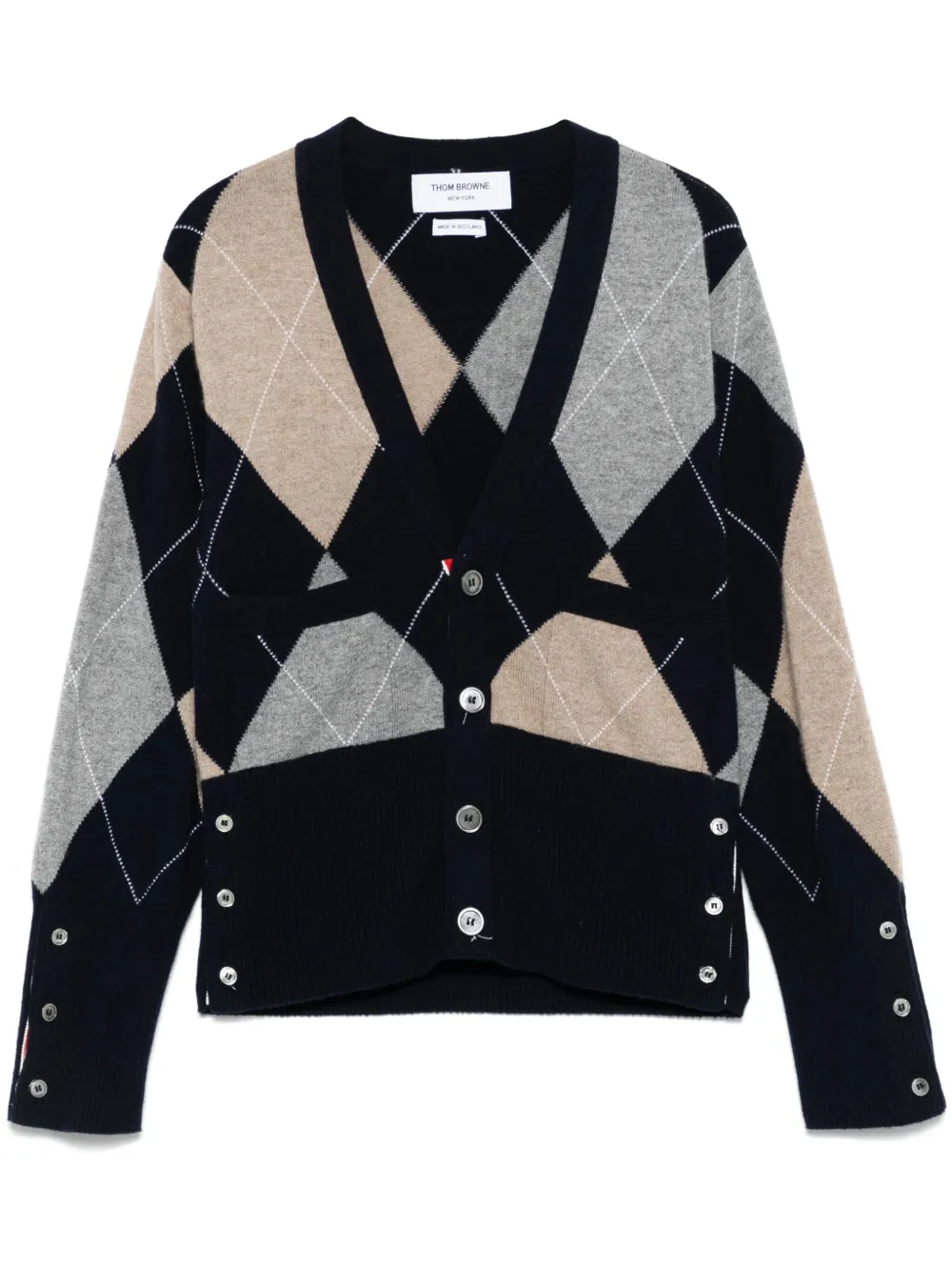 Thom Browne Kasjmier vest met argyle intarsia Blauw