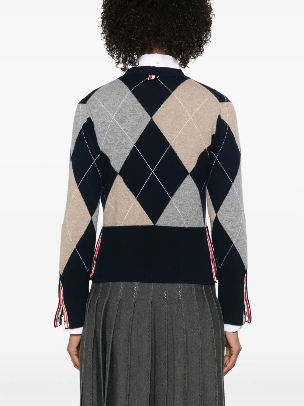 Thom Browne Kasjmier vest met argyle intarsia Blauw