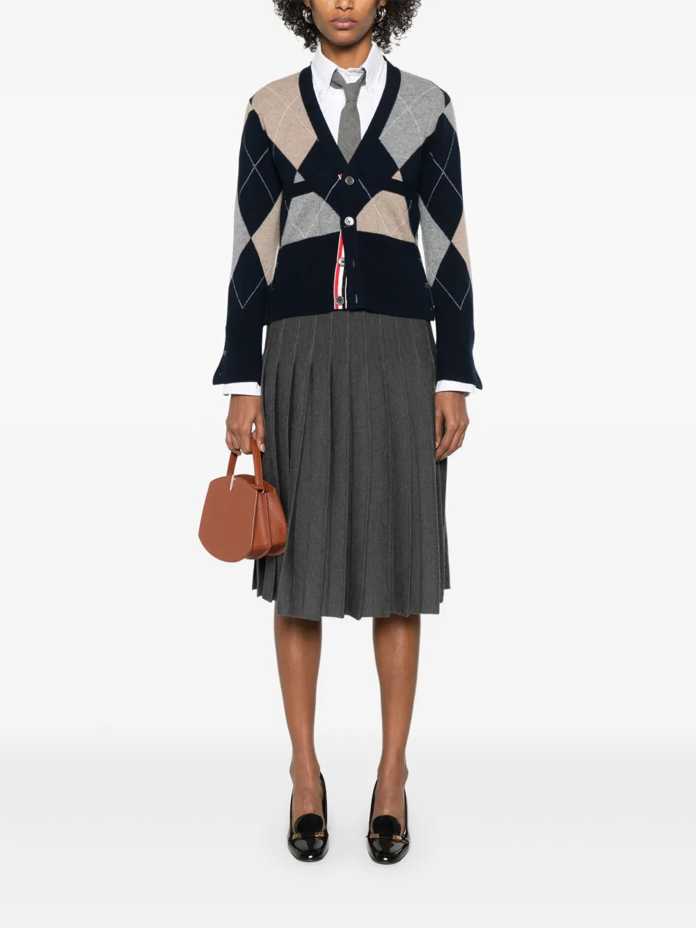 Thom Browne Kasjmier vest met argyle intarsia Blauw