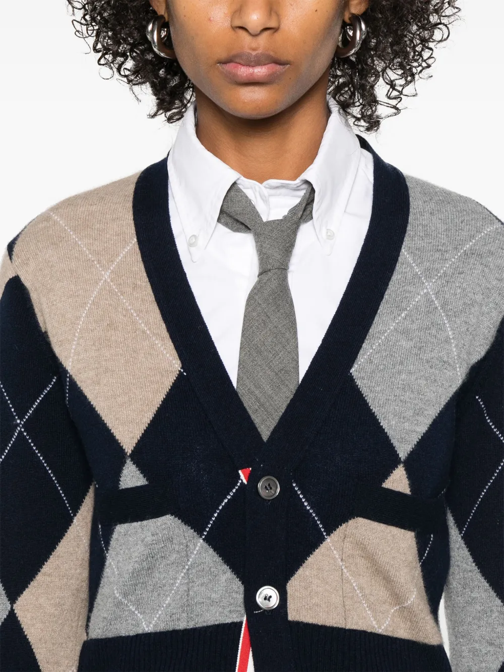 Thom Browne Kasjmier vest met argyle intarsia Blauw