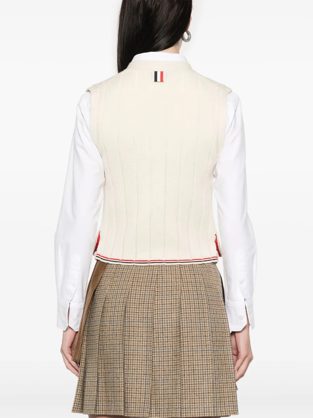 Thom Browne Geribbeld hemd Beige