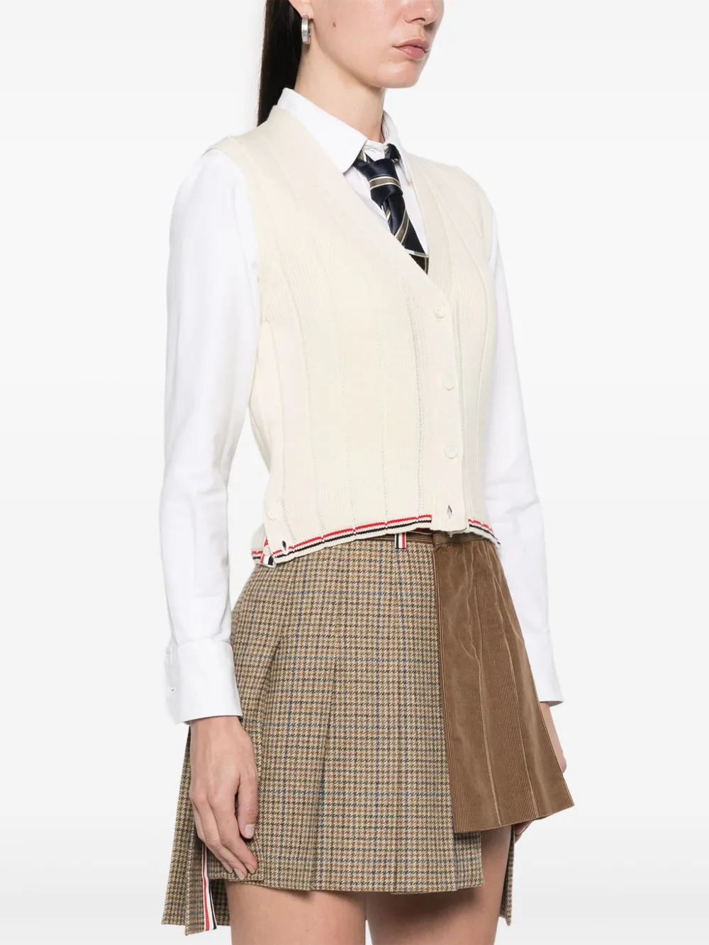Thom Browne Geribbeld hemd Beige