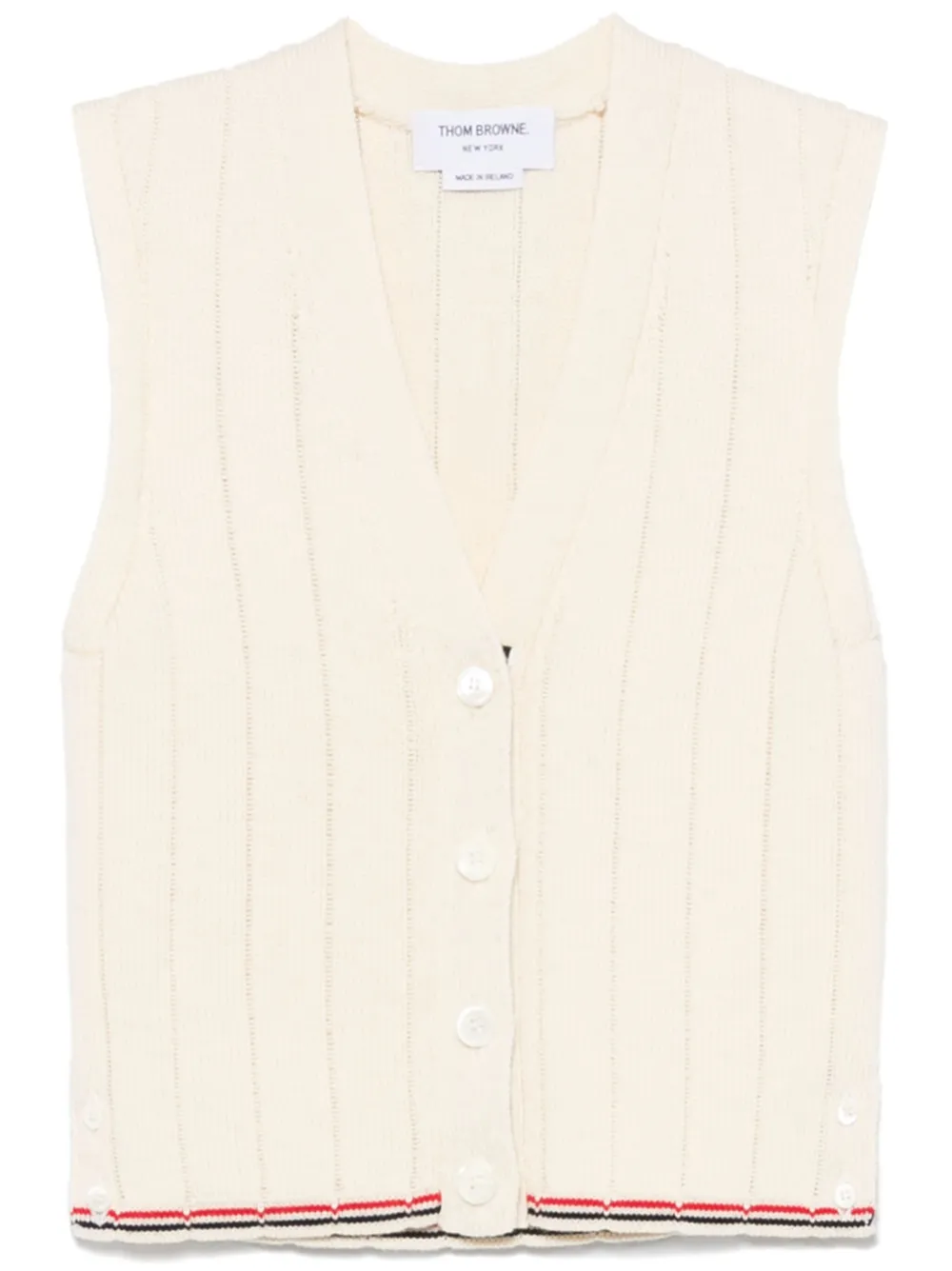 Thom Browne Geribbeld hemd Beige