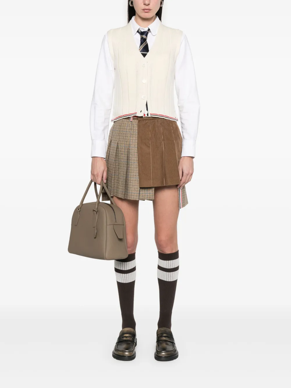 Thom Browne Geribbeld hemd Beige