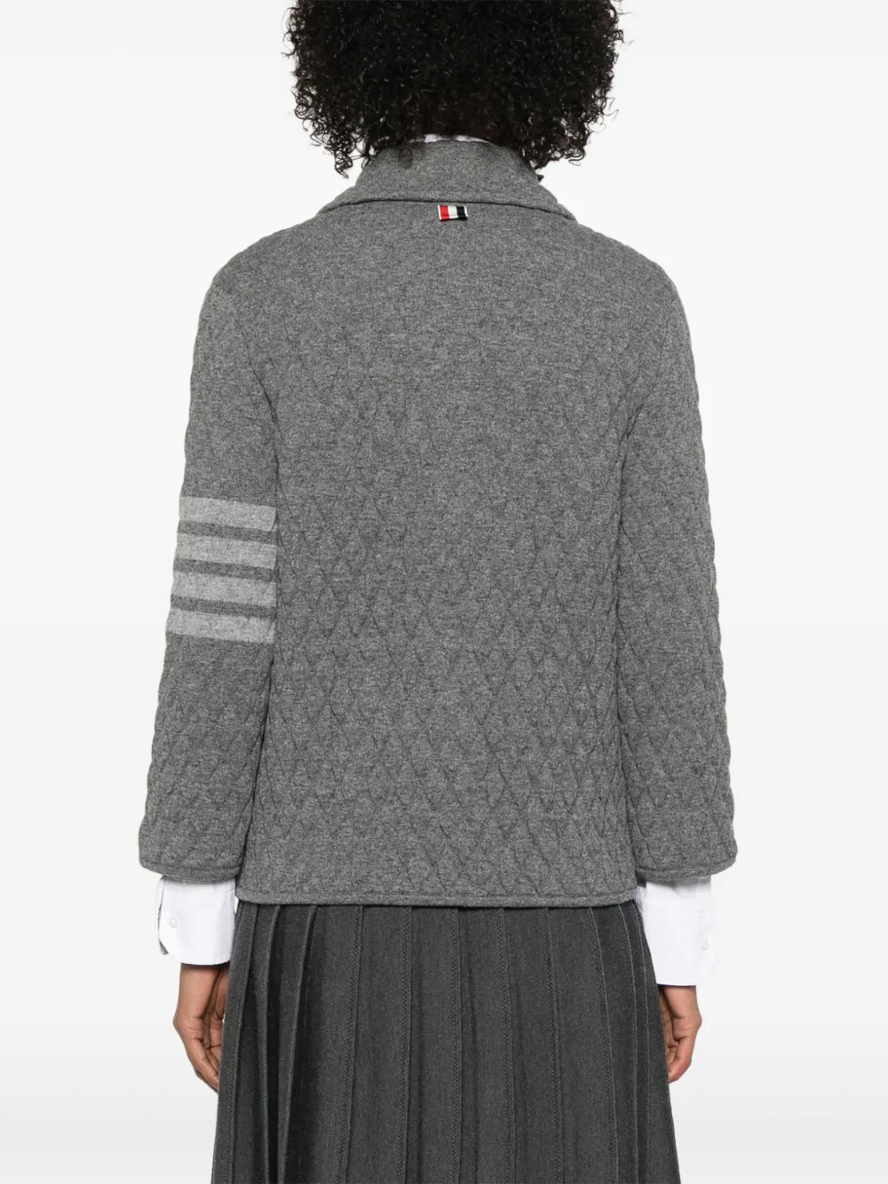 Thom Browne 4 Bar Stripes gewatteerd jack Grijs