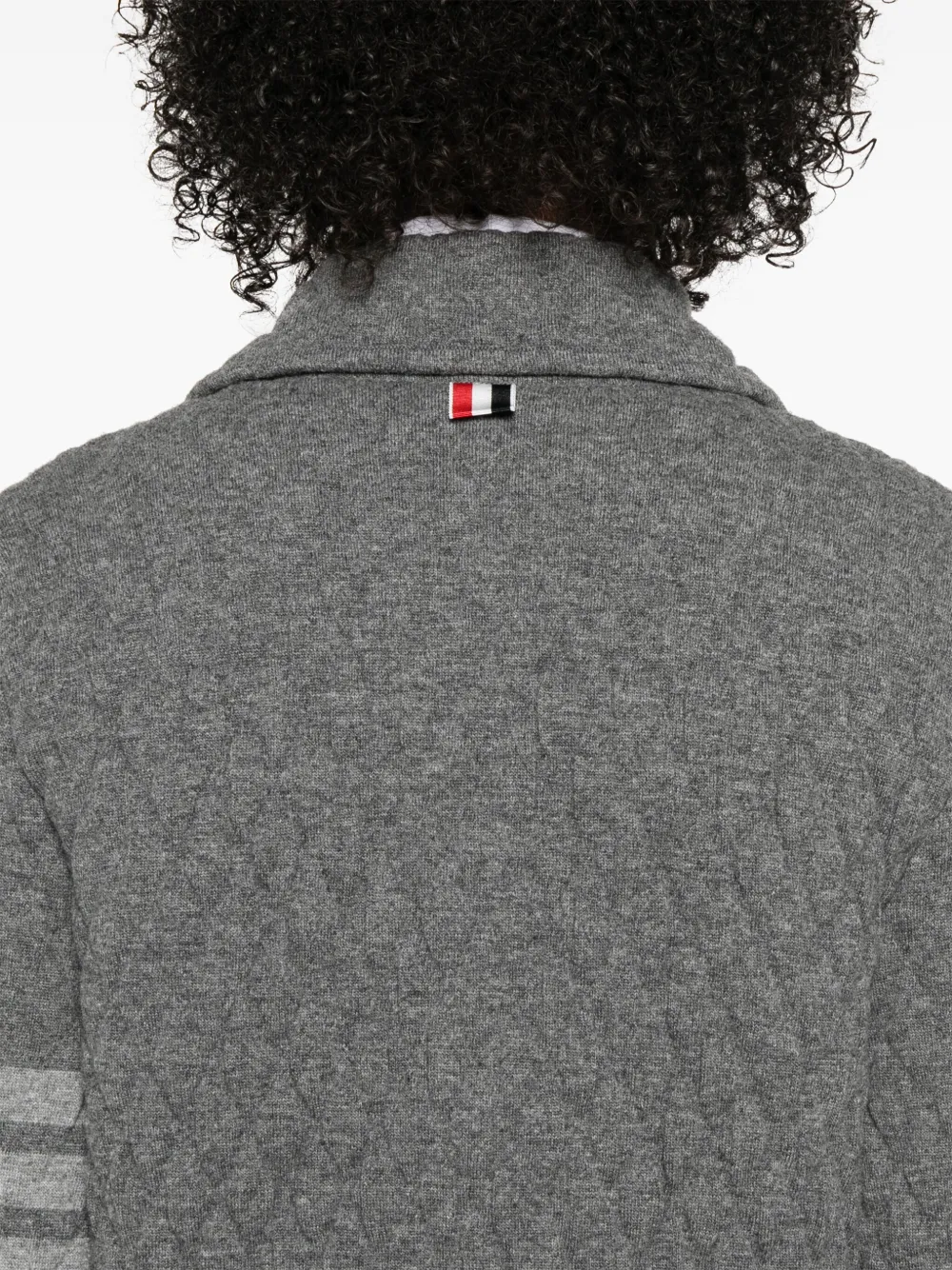 Thom Browne 4 Bar Stripes gewatteerd jack Grijs