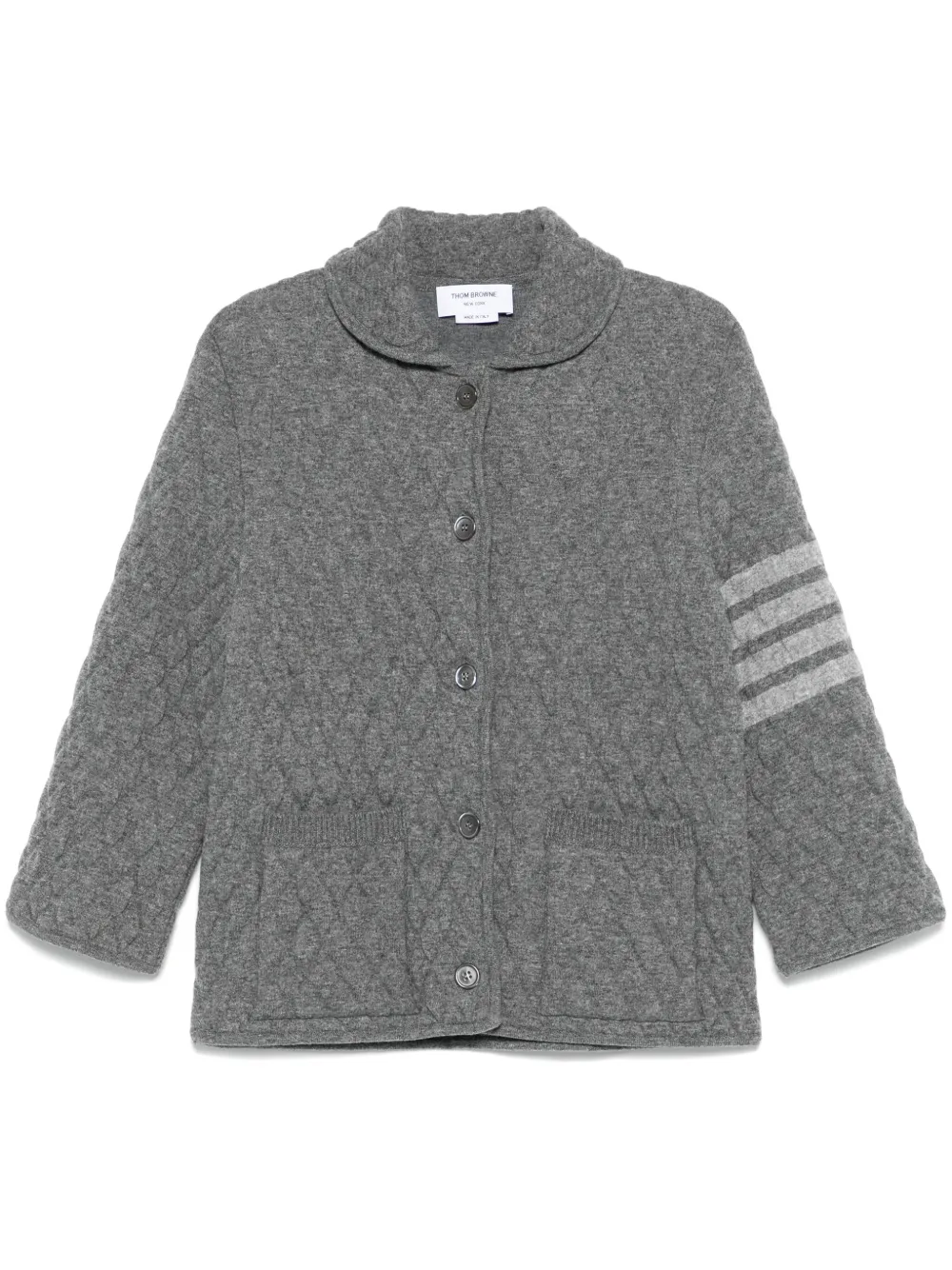 Thom Browne 4 Bar Stripes gewatteerd jack Grijs