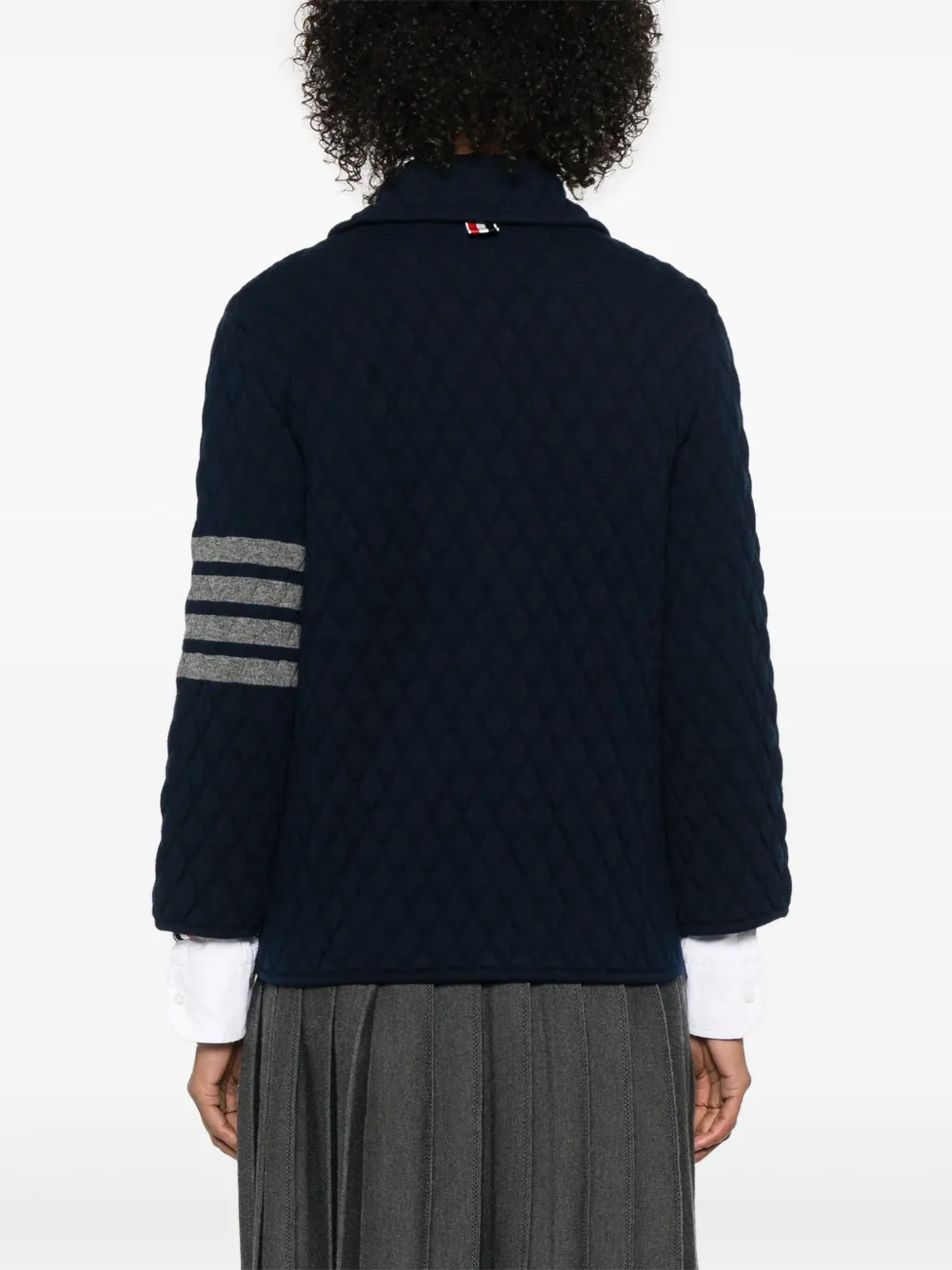 Thom Browne 4 Bar Stripes gewatteerd jack Blauw