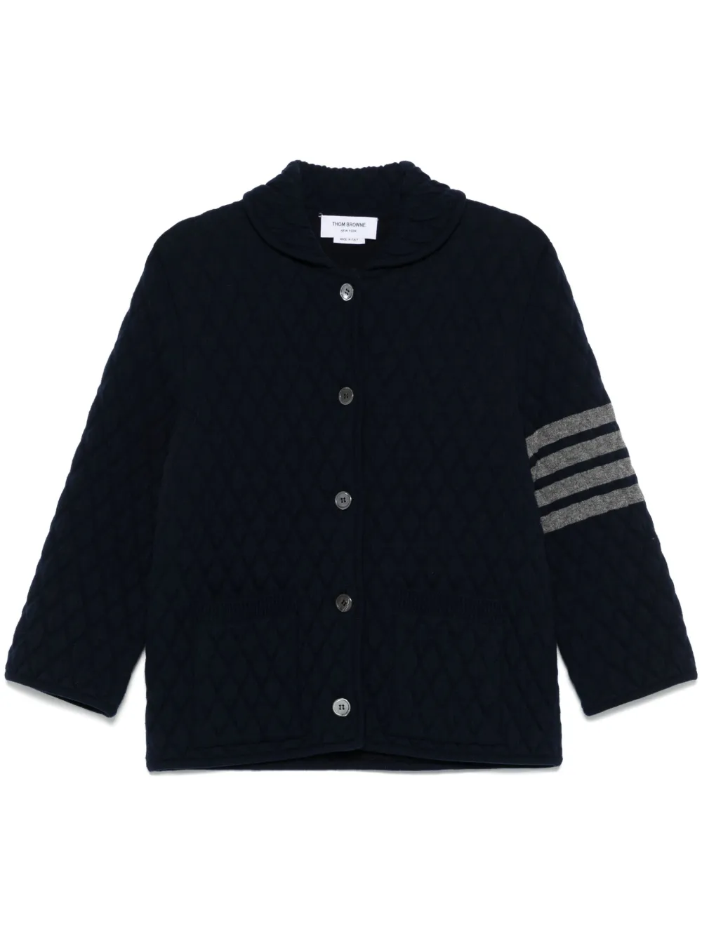 Thom Browne 4 Bar Stripes gewatteerd jack Blauw