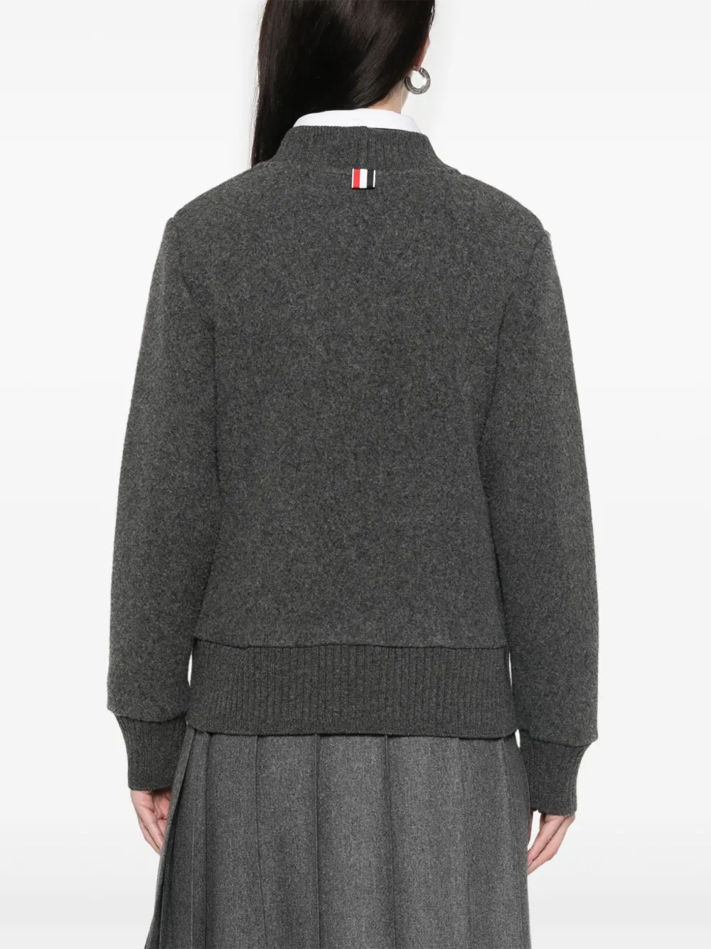 Thom Browne Fleece vest met V-hals Grijs