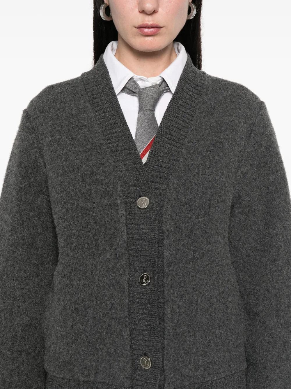 Thom Browne Fleece vest met V-hals Grijs