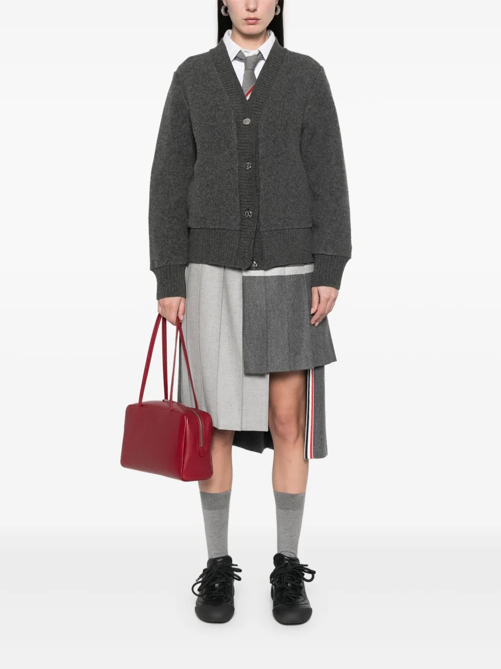 Thom Browne Fleece vest met V-hals Grijs