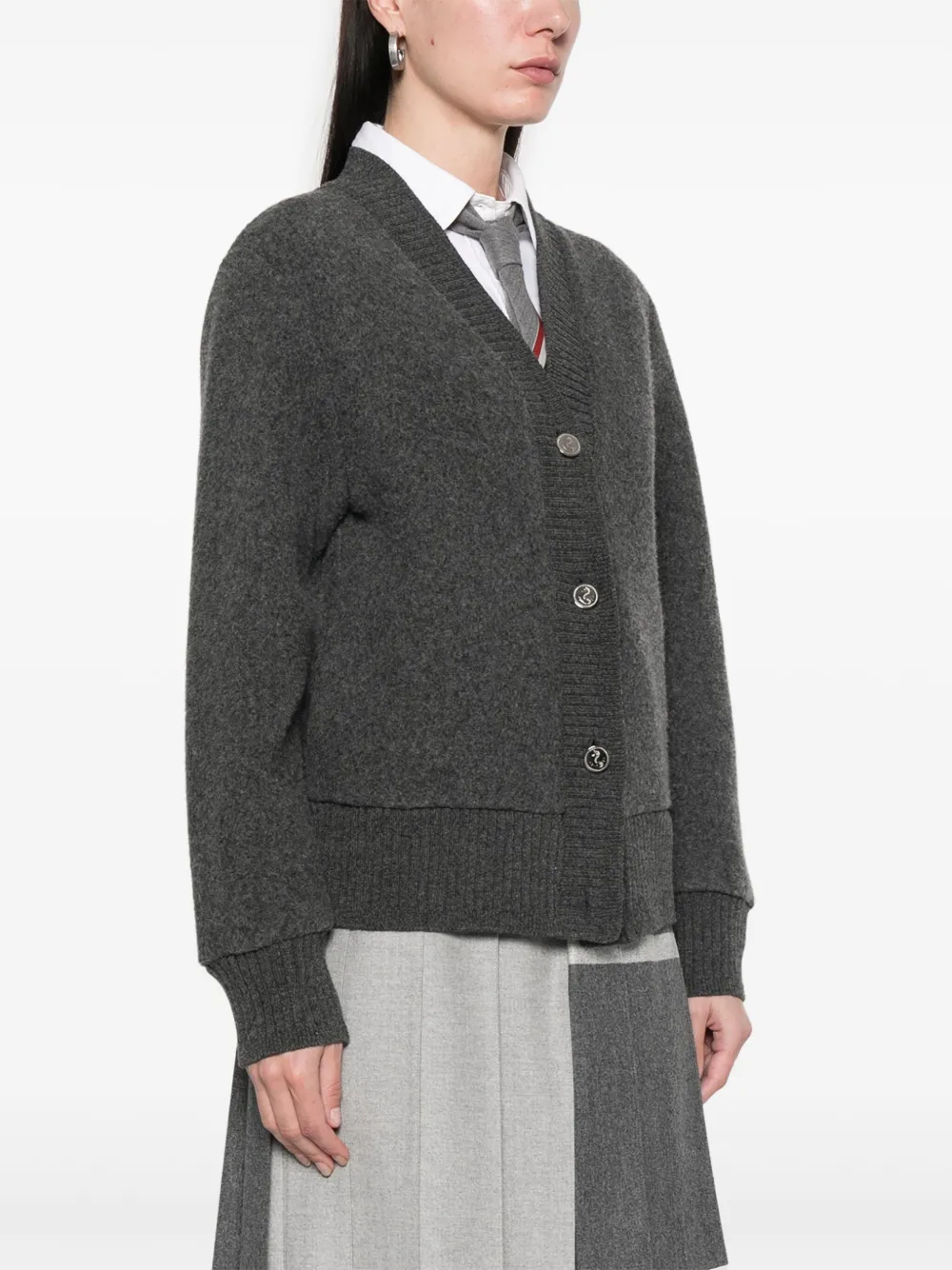 Thom Browne Fleece vest met V-hals Grijs