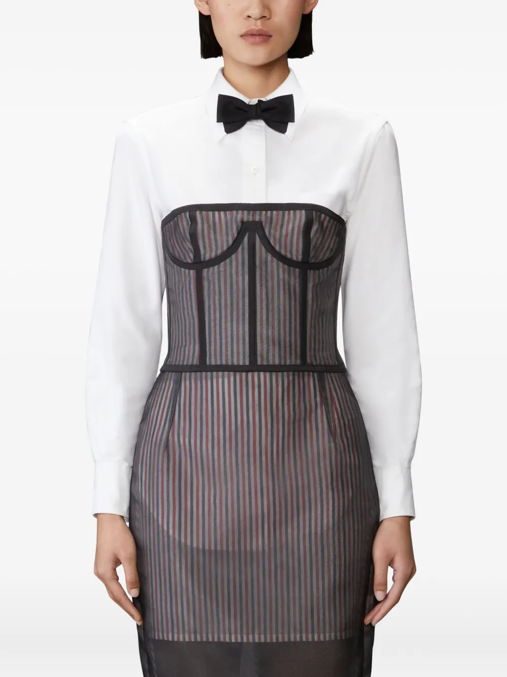 Thom Browne Gestreept korset met veters Zwart