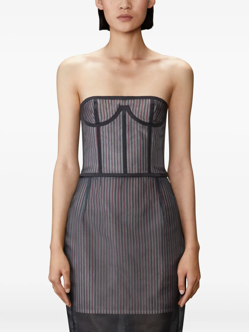 Thom Browne striped lace-up corset | Vests & Tank Tops | Image 2