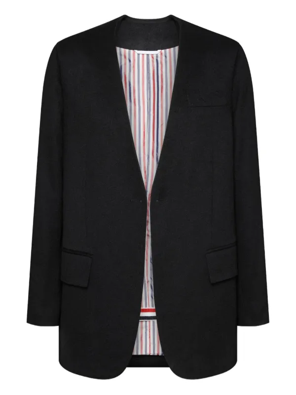 Thom Browne Cashmere Wool and Silk 2-in-1 Sportcoat in Black